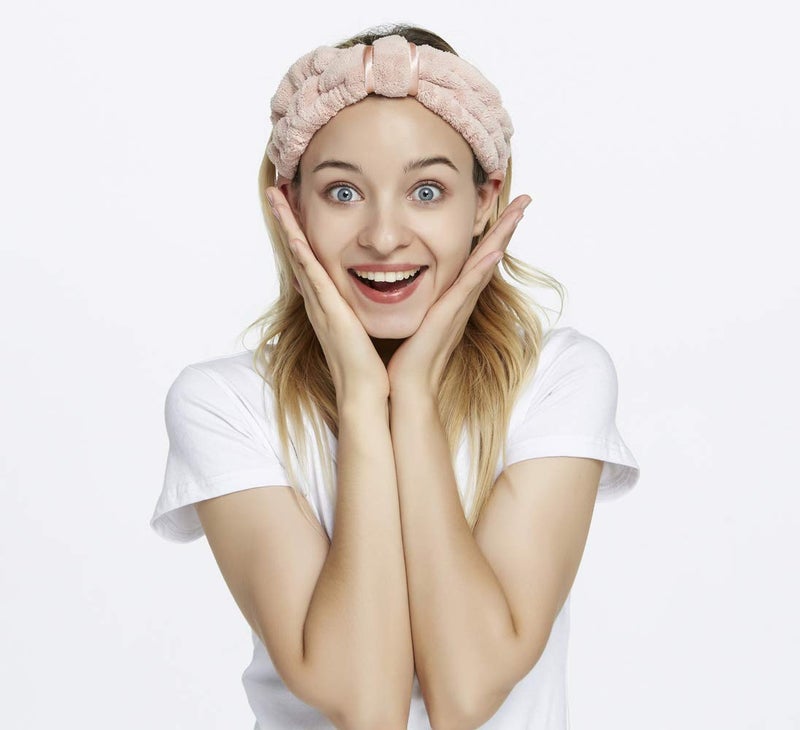 HOPESHINE Spa Facial Headbands for Women Makeup and Washing Face Terry Headband Elastic Hairband for Skincare Headband Head Wrap Great Gift for Women Girls 3-pack - Image 3